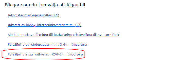 Image showing the link to creating a K5/K6 annexe.